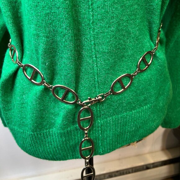 Michael Kors MK Logo Chain Belt Silver Tone Adjustable Fashion Waist Belt main image 4